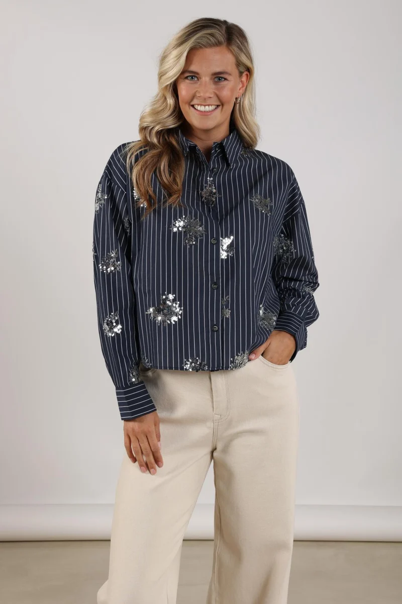 Blouse Tessa Paillet Navy NKS02151