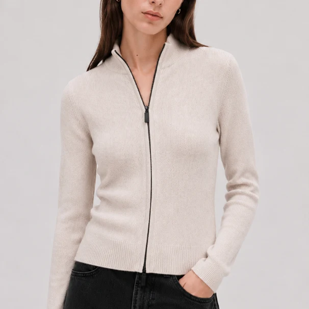 FENNA | Ribvest 100% Merino beige