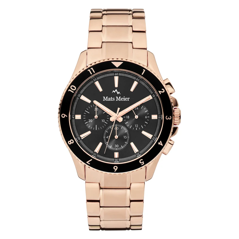Mats Meier Ponte dei Salti Chronograaf Herenhorloge Rosé Goudkleurig en Zwart MM00510