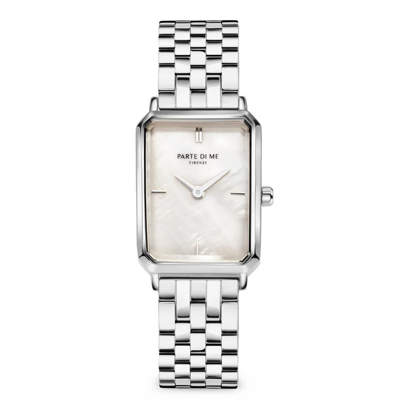 Parte Di Me Orologio Rechthoekig Dameshorloge Zilverkleurig en Parelmoer PDM09006