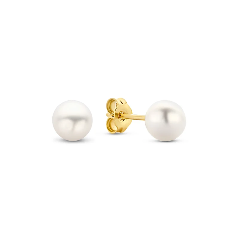Beloro Jewels Monte Napoleone Perla 9 karaat oorknoppen BO360004