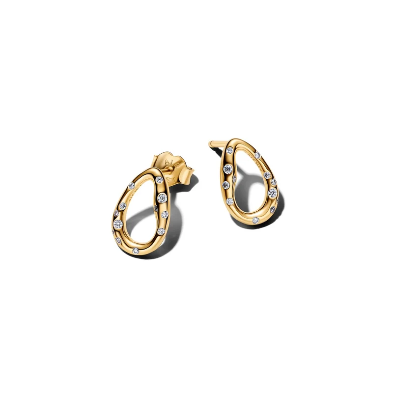 Pandora Essence Verguld Organisch Gevormd Stone-Set Oval Oorknoppen 264659C01