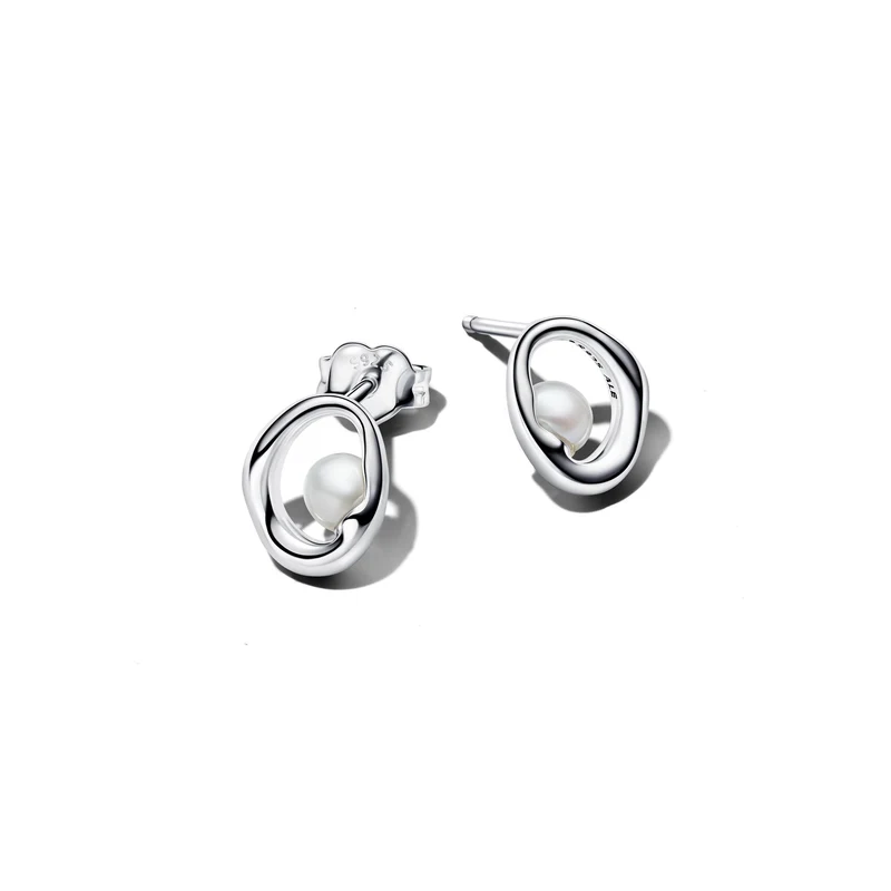 Pandora Essence Organisch Gevormd Oval & Treated Freshwater Cultured Pearl Oorknoppen 293295C01