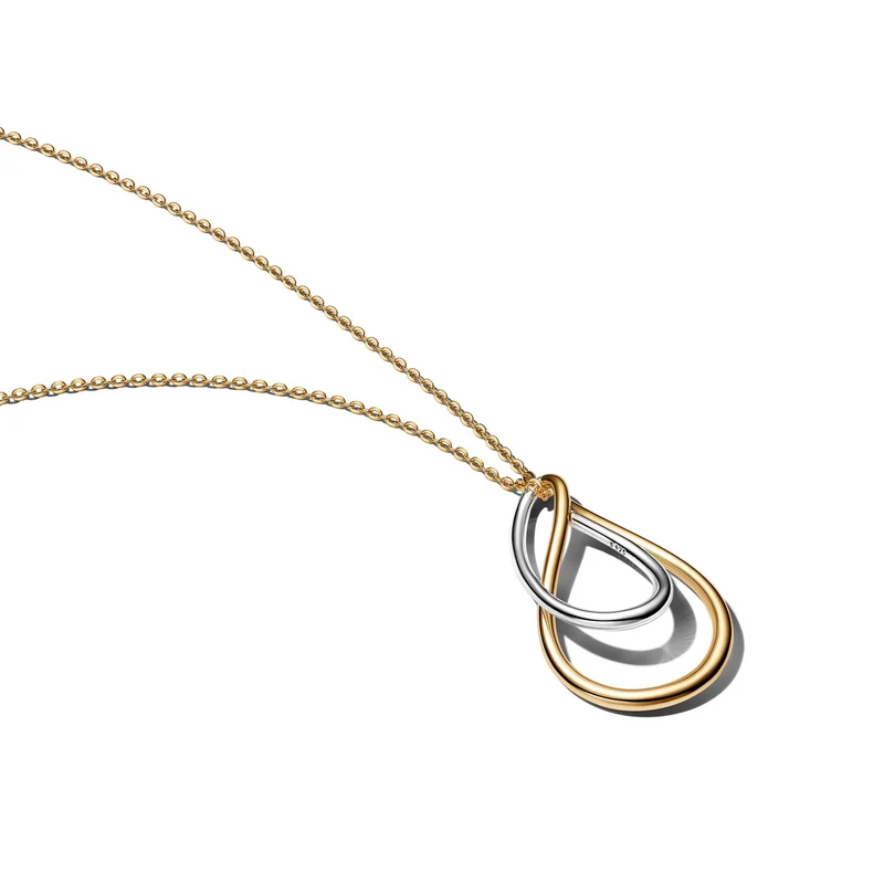Pandora Essence Verguld Tweekleurige Double Pendant Ketting 364668C00-50