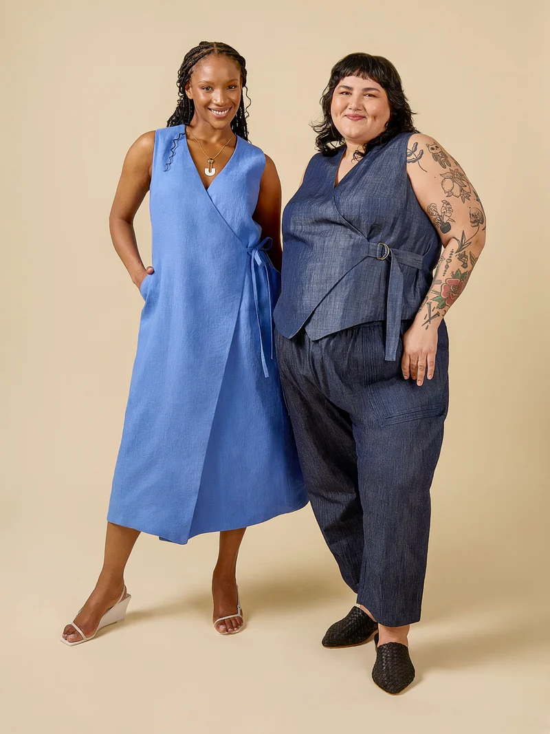 Aylin Wrap Dress + Vest - PDF Pattern