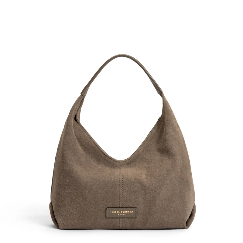 Isabel Bernard Honoré Grace mini taupe suède handtas IB21132-178