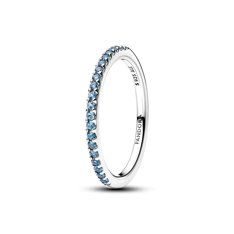 Pandora Timeless Sprankelende Aquamarine Half-Eternity Band Ring 192999C03