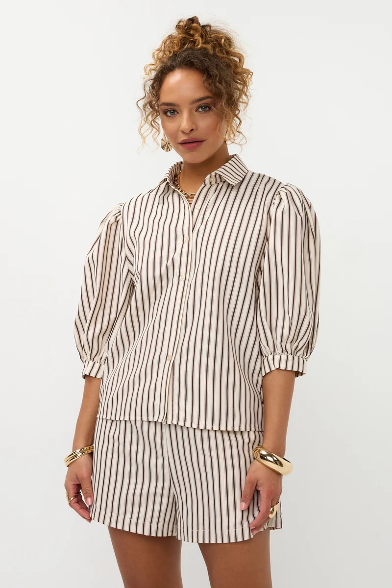 Short Beth Brown Stripe