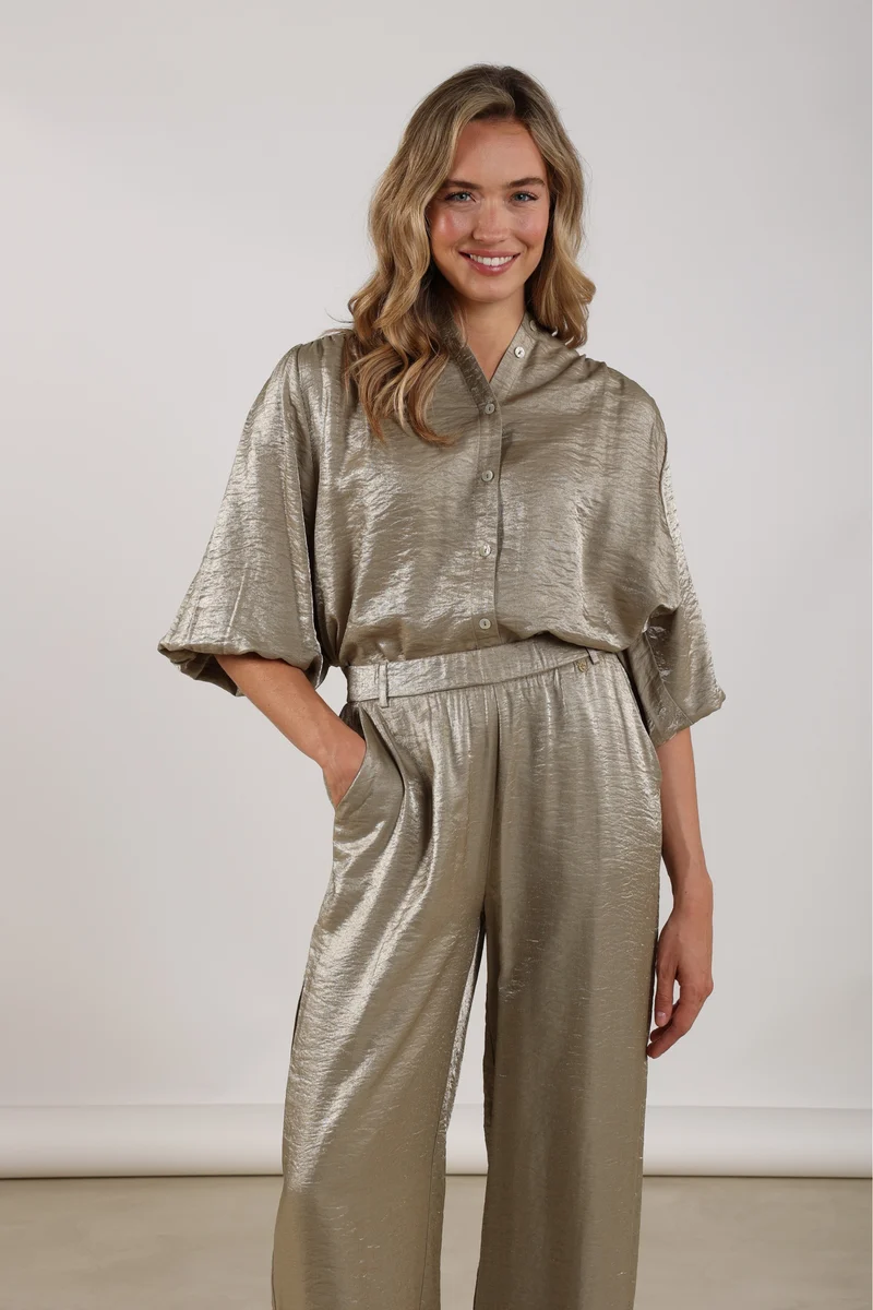Blouse Lilly Shiny Army NKS02231
