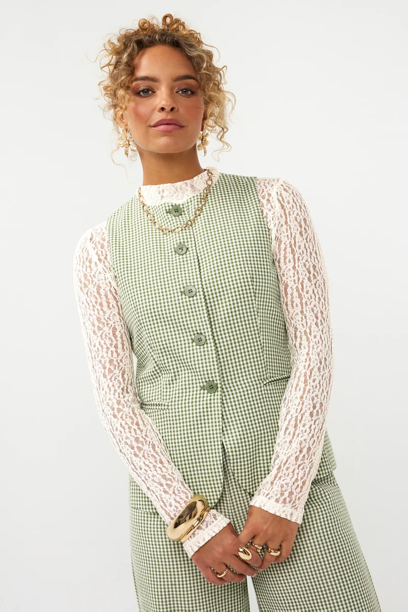 Gilet Jette Green Check
