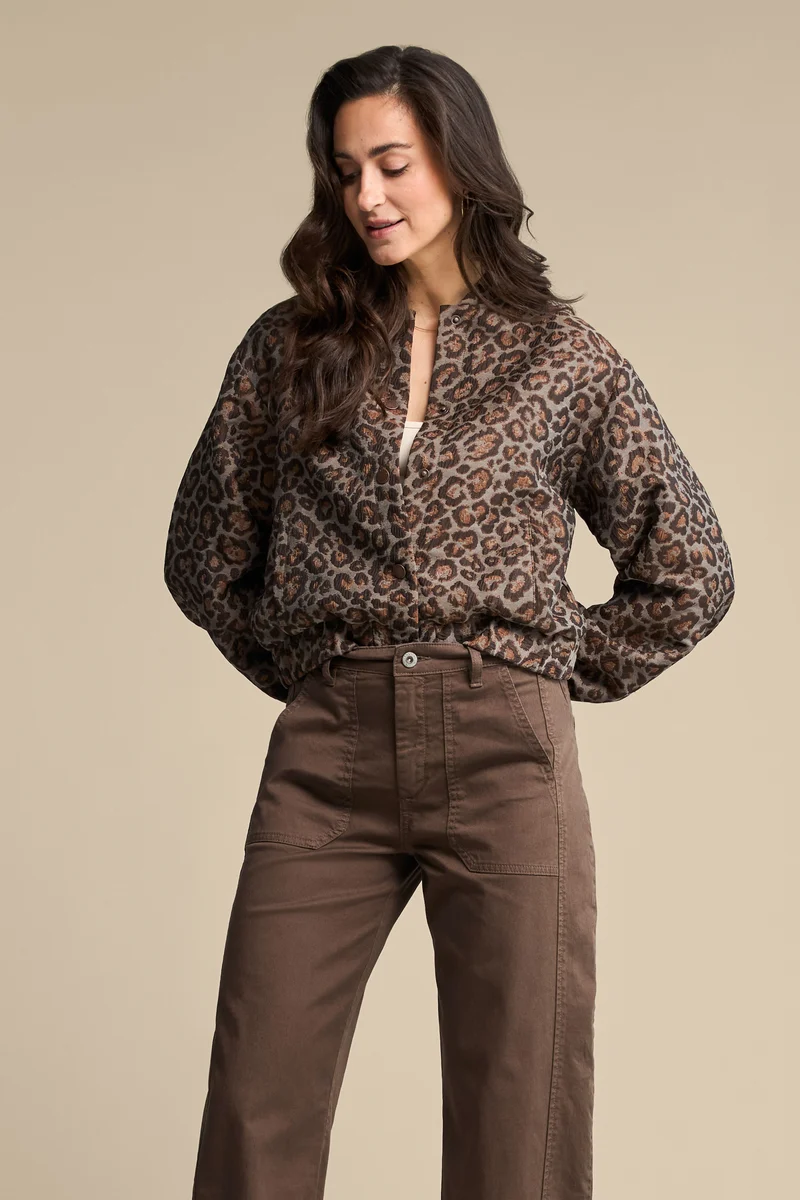 Bomber Jacquard Lurex Grey Brown SRB5149