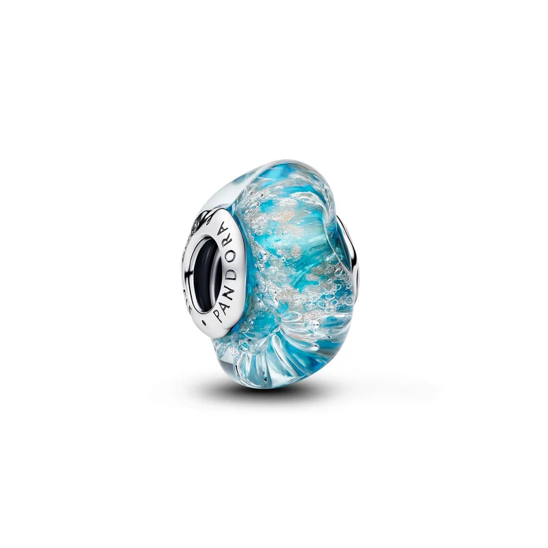 Pandora Moments Murano Glass Turquoise Murano Glas & Glitter Bedel 794701C01