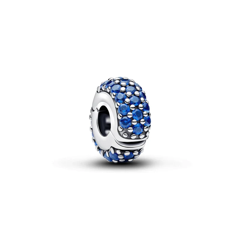 Pandora Moments Silicone Man-made Kristal Royal Blauwe Steen Clip Bedel 794700C01