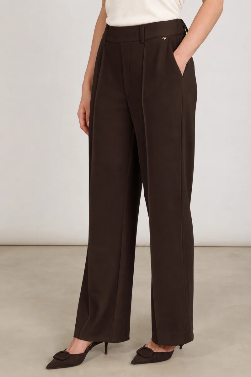 Broek Jill Suedine Chocolate NKF09121