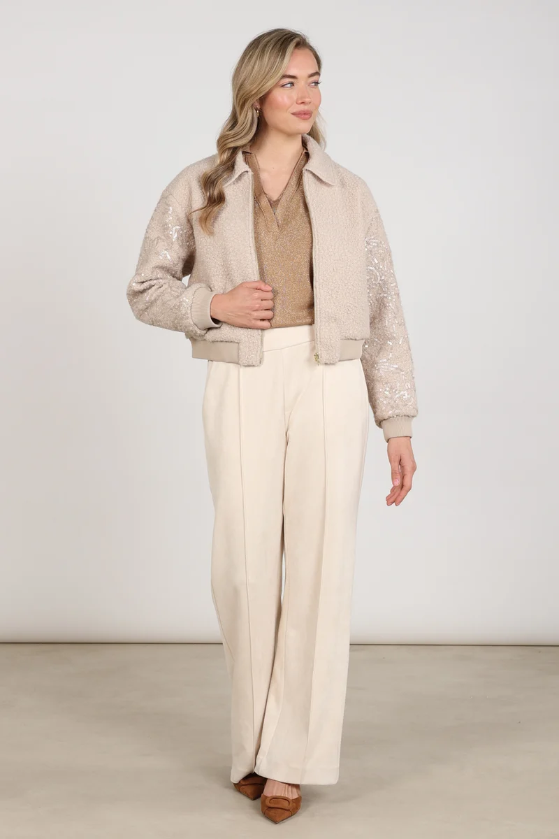 Broek Jill Suedine Offwhite NKF09121