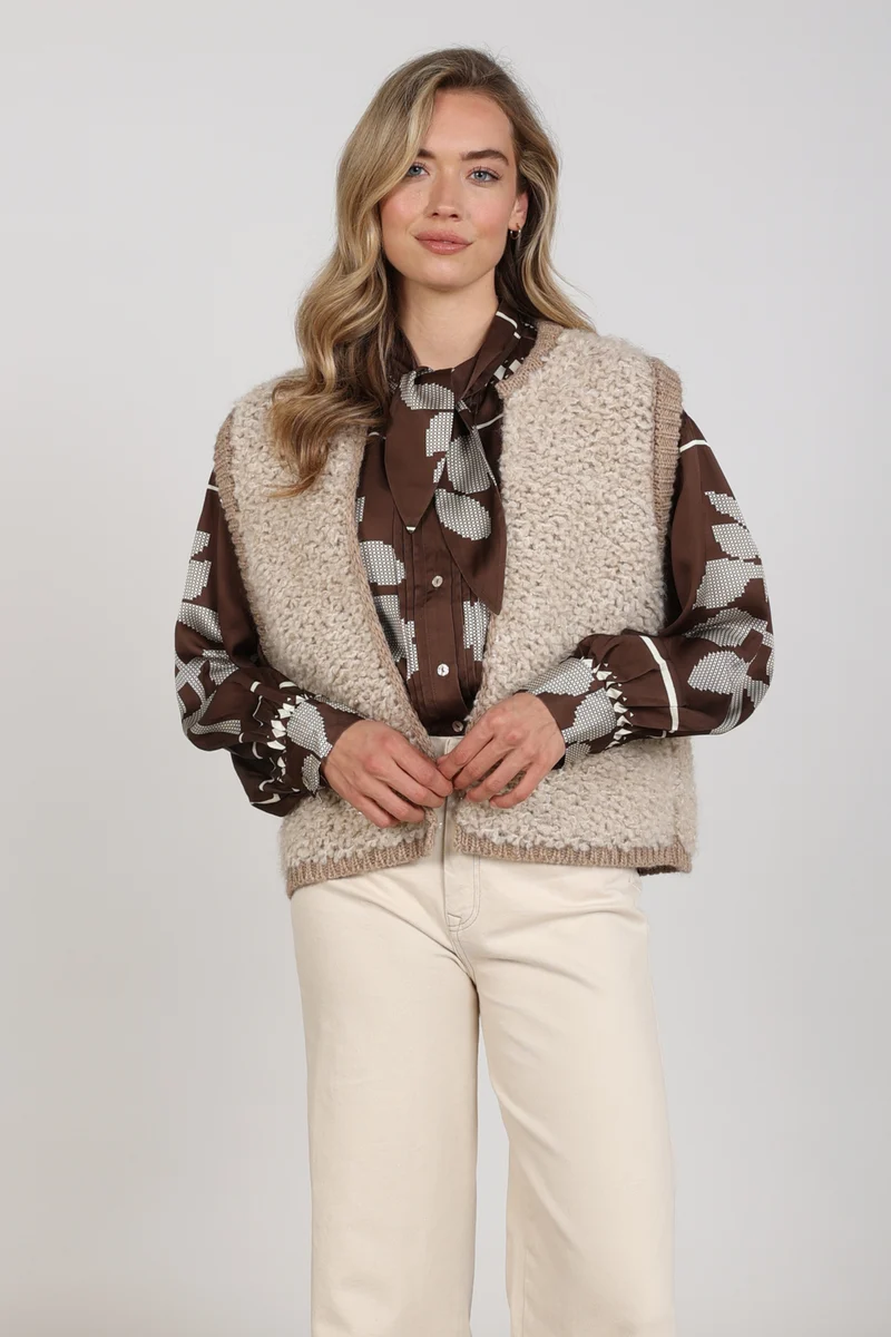 Gilet Lana Sand Taupe NKF08031