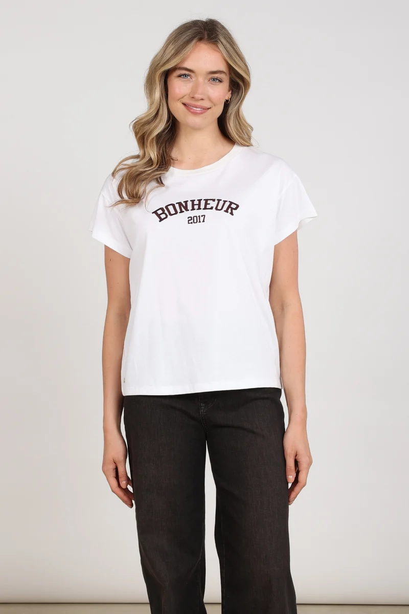 T-shirt Senna Offwhite Chocolate NKF04020