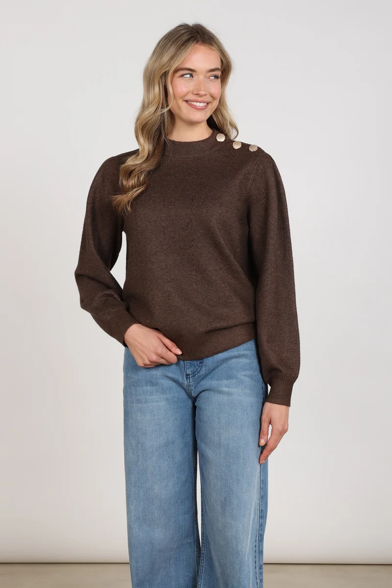 Trui Molly Strass Chocolate NKF03085