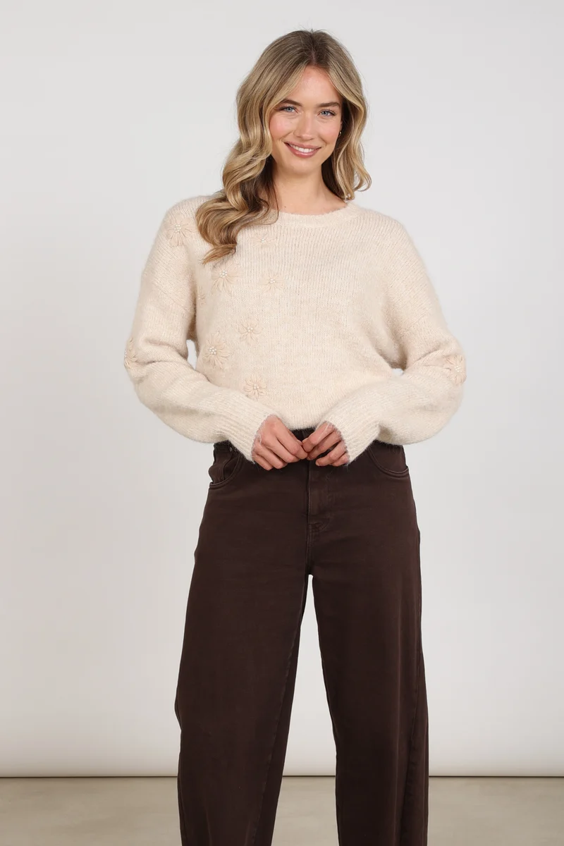 Trui Konstanza Flower Sand NKF03046