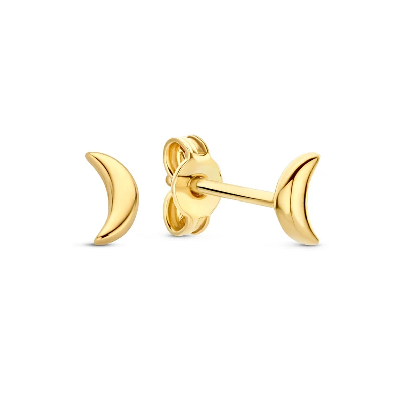 Beloro Jewels Della Spiga Ceri 9 Karaat Oorknoppen met Maantje BO360095