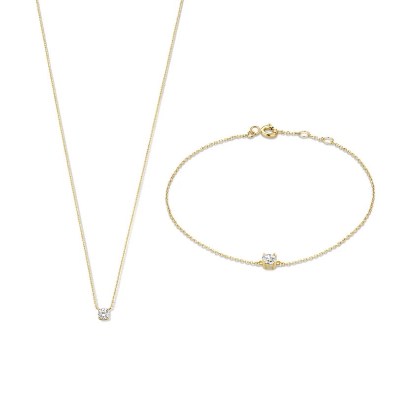 Isabel Bernard Cadeau D'Isabel 14 Karaat Gouden Collier en Armband Giftset IB90029