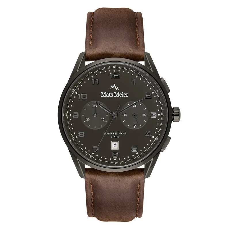 Mats Meier Mont Vélan Chrono Grijs/Bruine Horloge MM10005