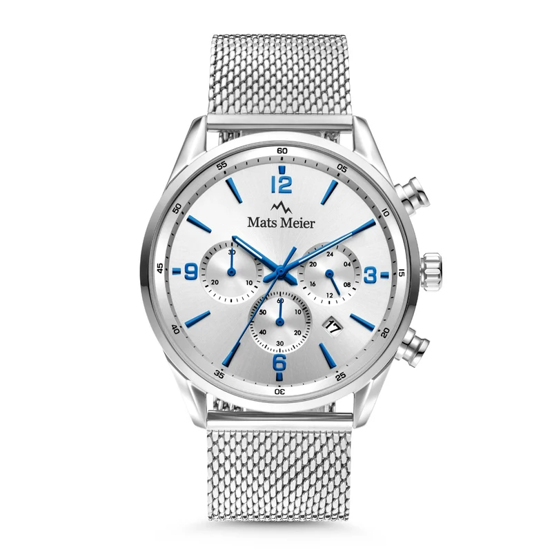 Mats Meier Grand Cornier Chronograaf Herenhorloge Zilverkleurig MM00135