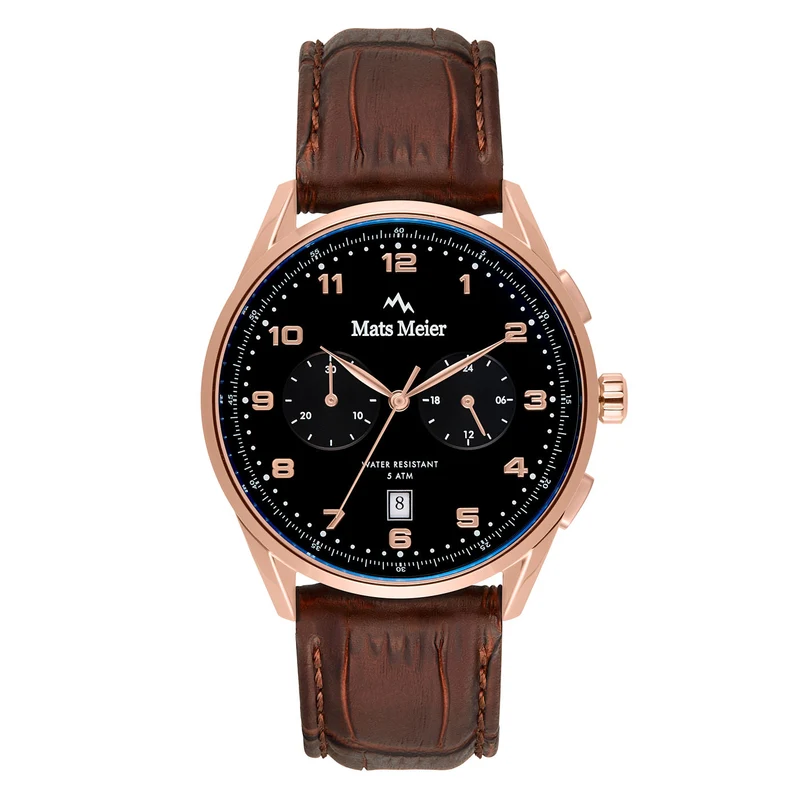Mats Meier Mont Vélan Chrono Zwart/Bruin horloge MM10001