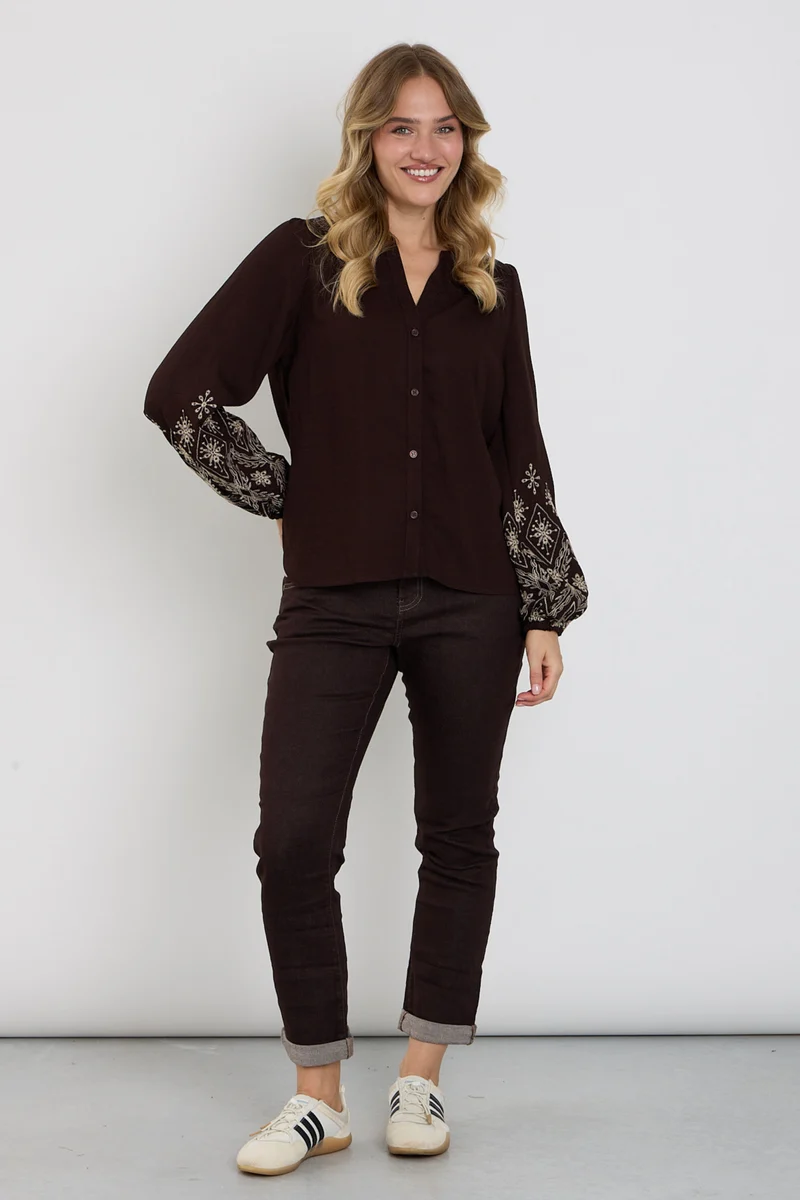 Broek Relax Colored Denim Espresso SRB5086 L31