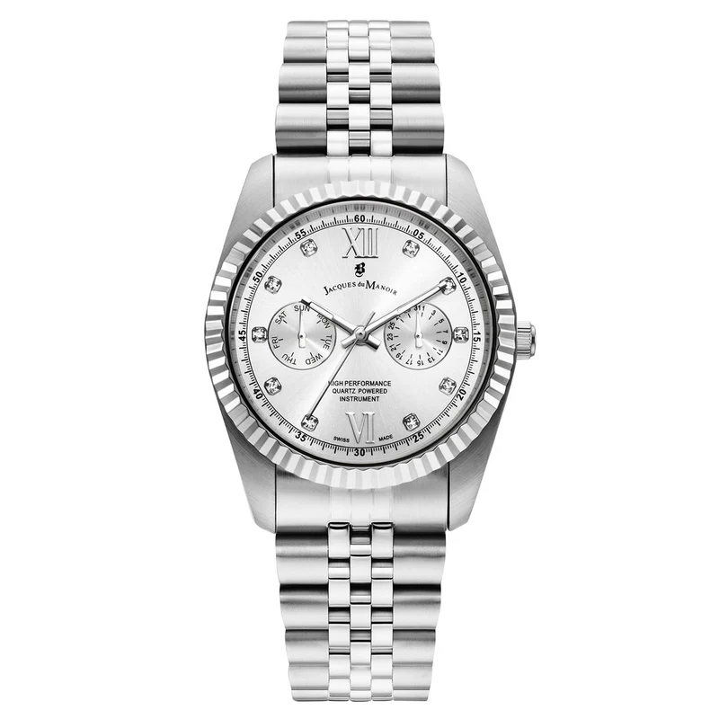 Jacques du Manoir Inspiration Multifunction Zilverkleurig Stalen Unisex Horloge JWN06101