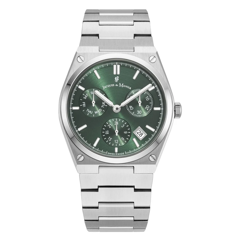 Jacques du Manoir Horizon Gents Multifunction Zilverkleurig Stalen Herenhorloge JWN05702
