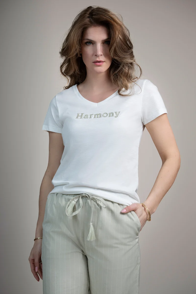 T-shirt Harmony Offwhite Sage