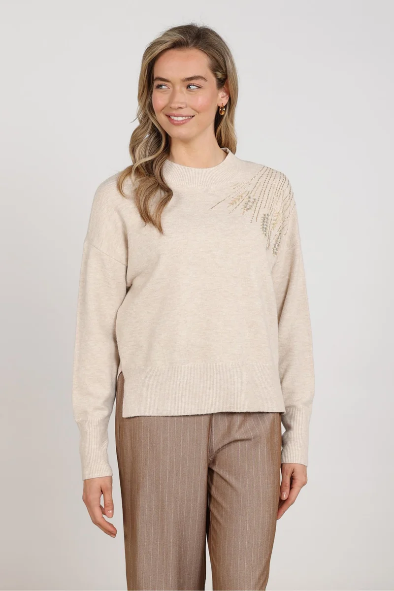 Trui Meike Sand Melange NKF03101
