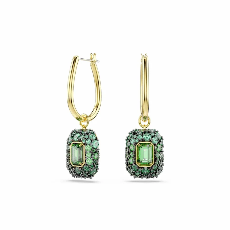Swarovski Sublima Glam Gouden Oorbellen met Groene Kristal 5752890