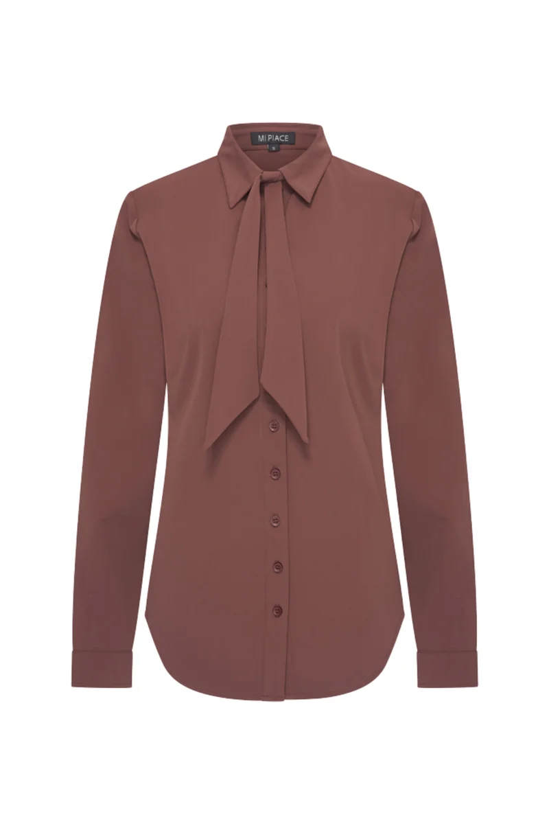 Travel Blouse Bow Mahogany 202709