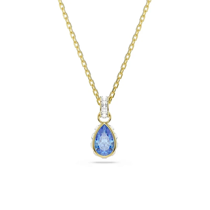 Swarovski Chroma Gouden Ketting met Blauwe Kristallen Hanger 5757786