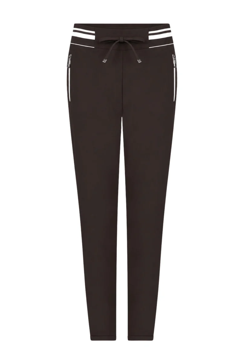 Travel Broek Karlijn Espresso Offwhite 264
