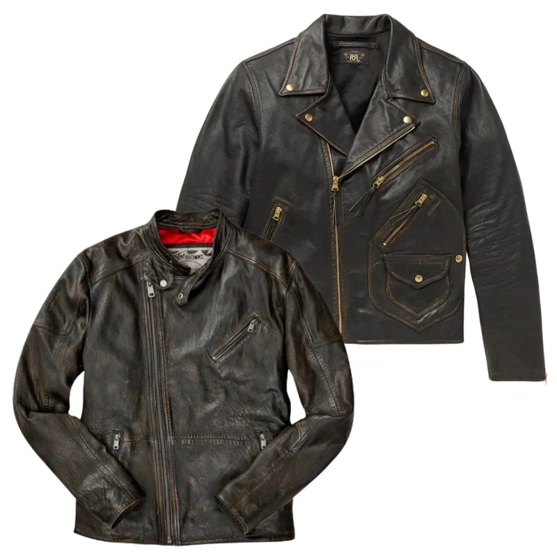 15x GENUINE LEATHER BIKER JACKETS