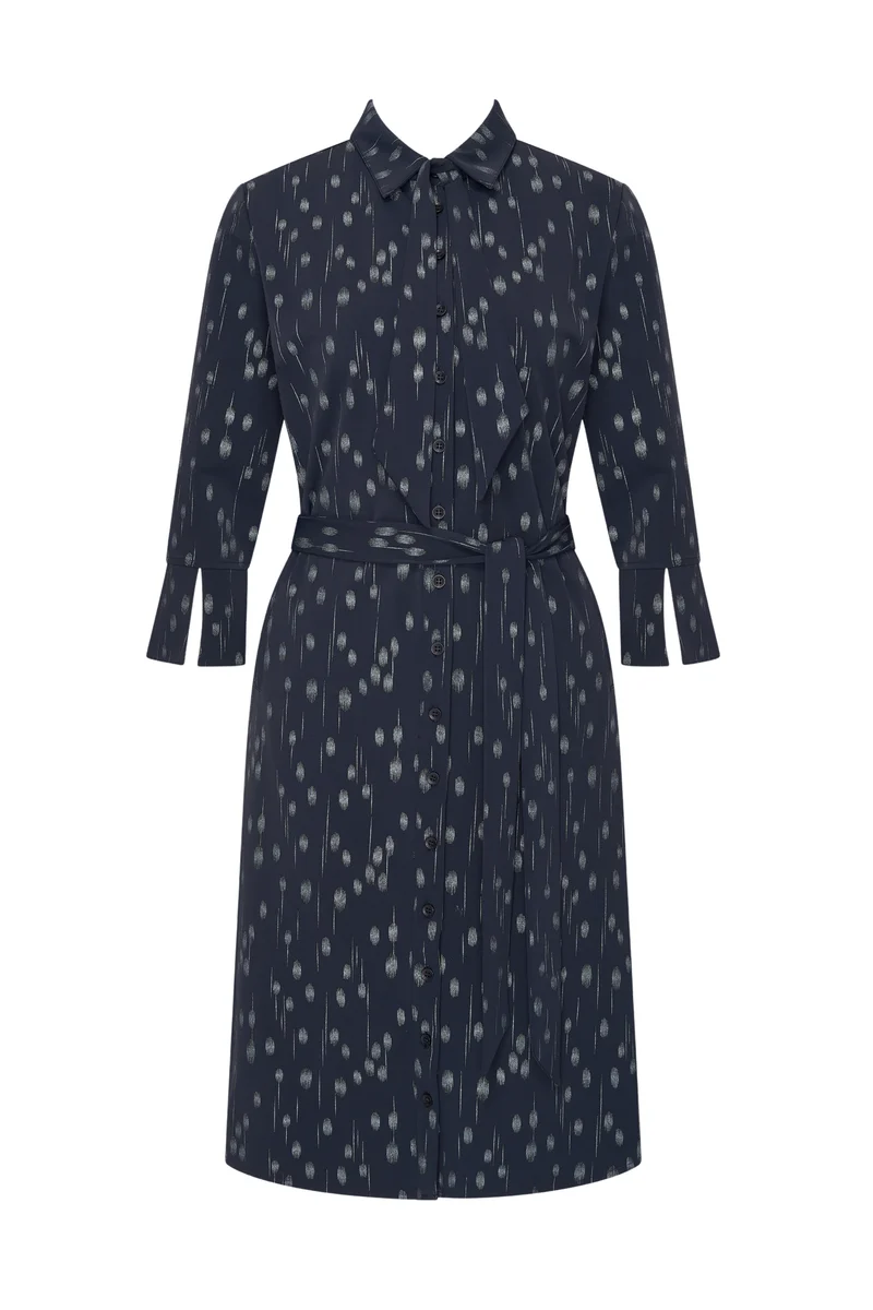 Travel Jurk Dot Foil Print Navy 202708
