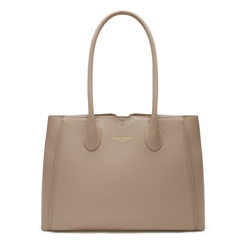 Isabel Bernard Honoré Cloe Taupe Handtas van Kalfsleer IB25016