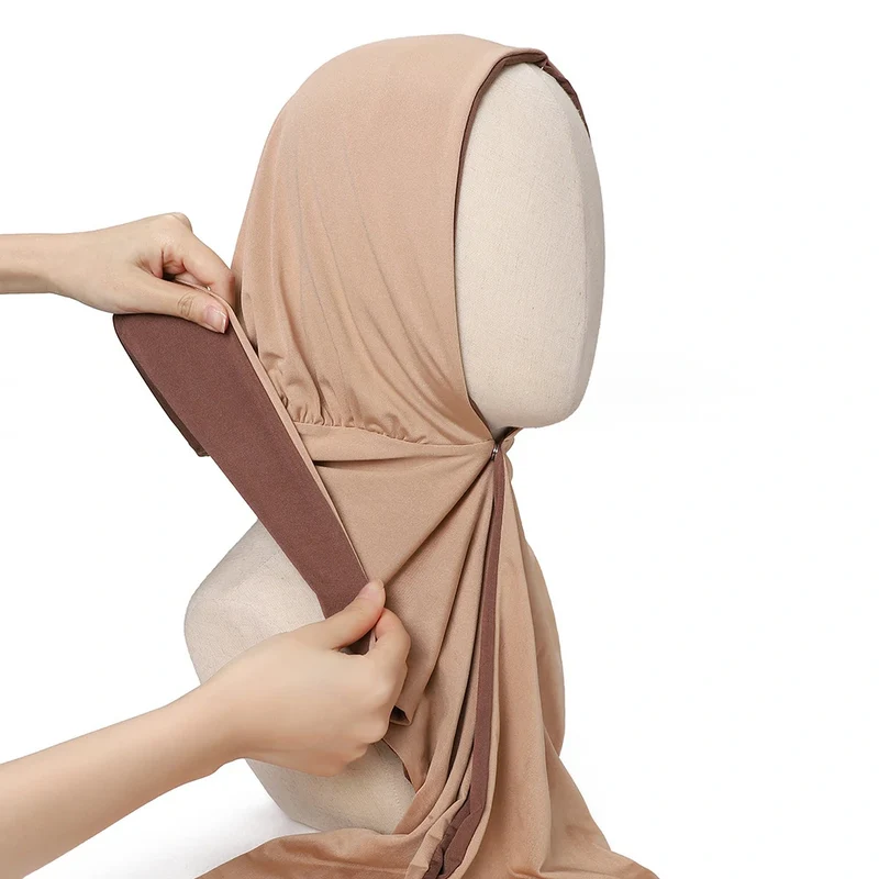 Groothandel in omkeerbare modal hijab onderkap met drukknopen