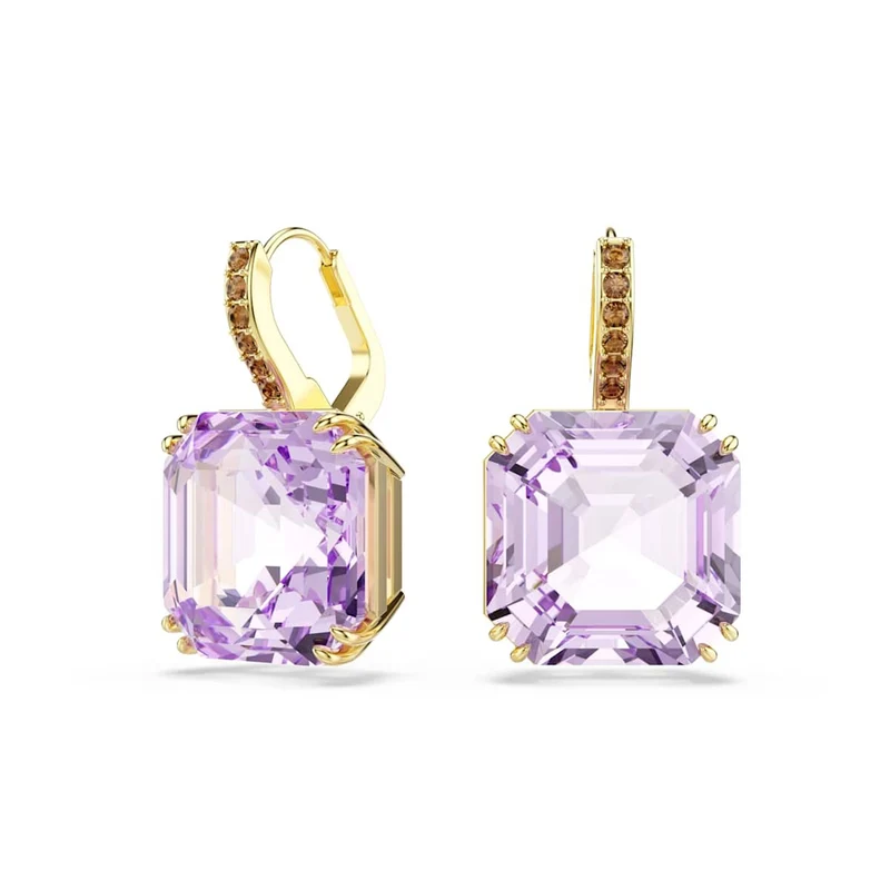 Swarovski Millenia Goudkleurige Oorbellen met Paarse Kristal 5759990