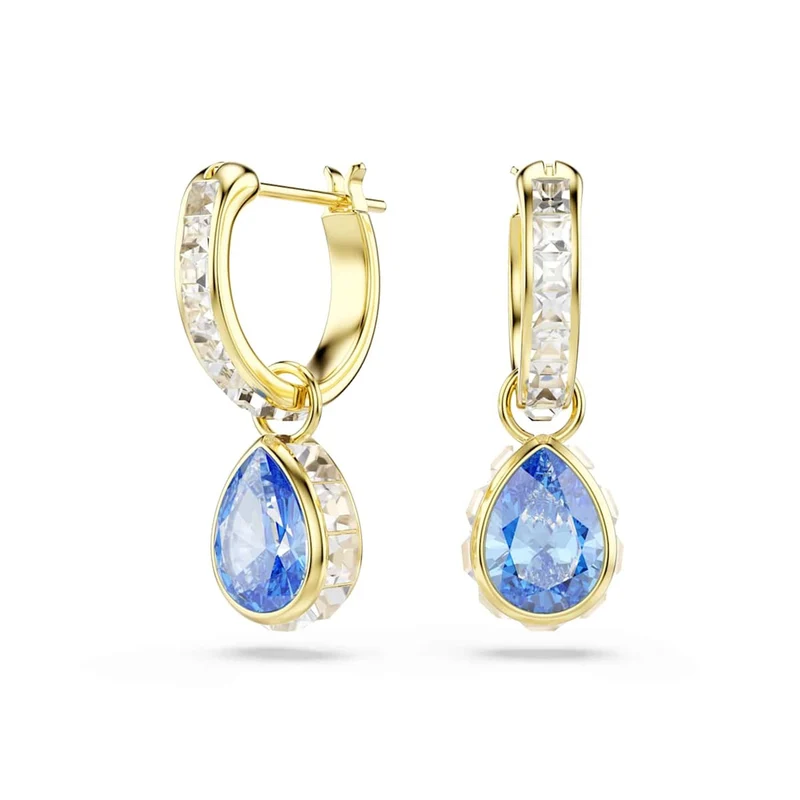 Swarovski Chroma Gouden Oorringen met Blauwe Kristallen 5757815