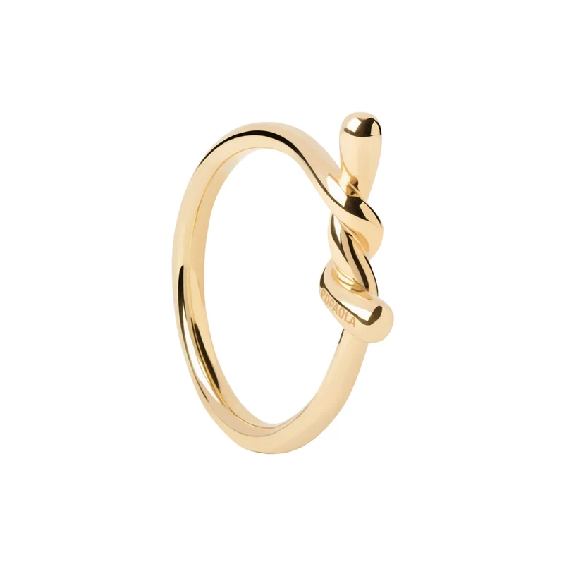 P D Paola Twist 925 Sterling Silver Ring with Gold Plating AN01-D23-10
