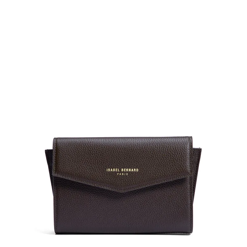 Isabel Bernard Honoré Lina Donkerbruine Clutch Met Afneembare Schouderketting IB21135-031