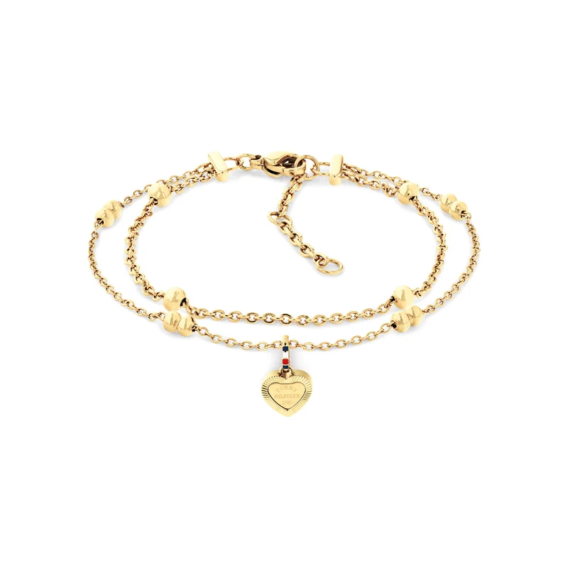 Tommy Hilfiger Roestvrij Staal Goudkleurige Dames Schakelarmband TJ2781012