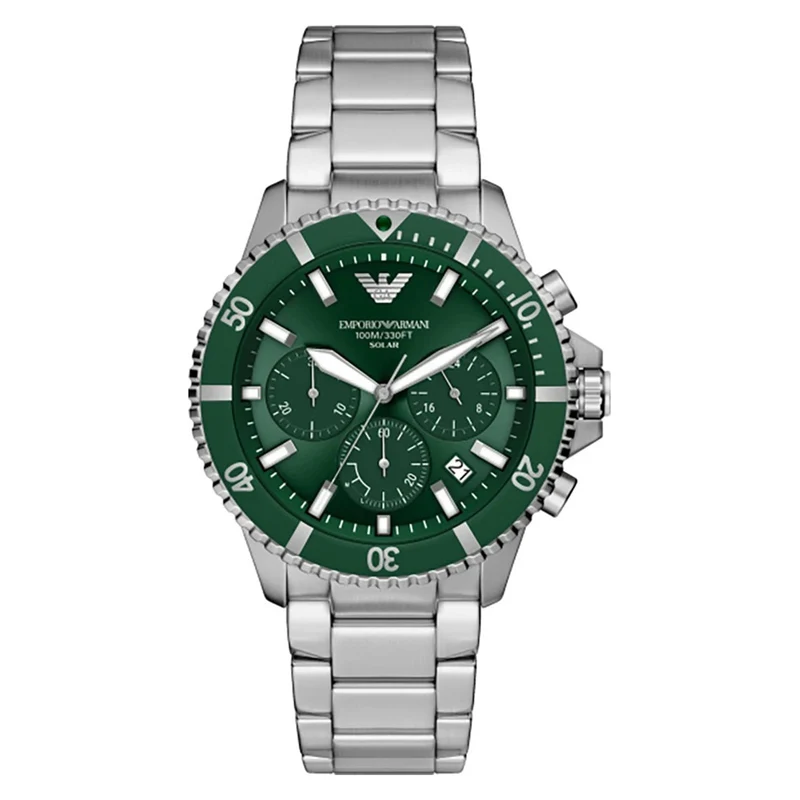 Emporio Armani World Explorer Solar Green Dial Watch AR11741
