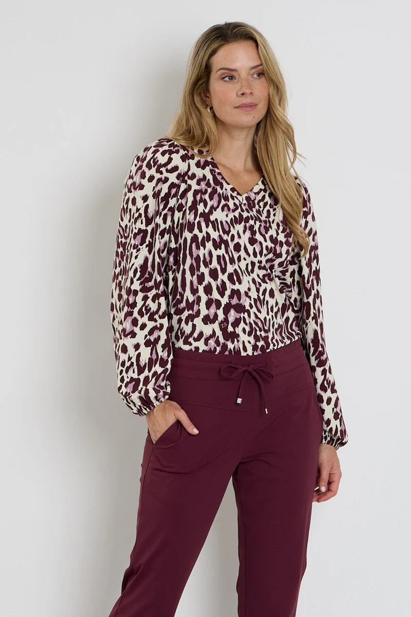 Travel Blouse Nathalie Mauve Bordeaux 264