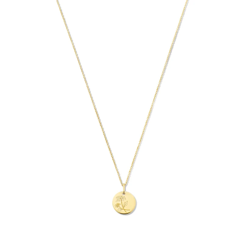 Violet Hamden Venus 925 Sterling Zilveren Gold Plated Ketting met Geboortebloem VH340025-NOV