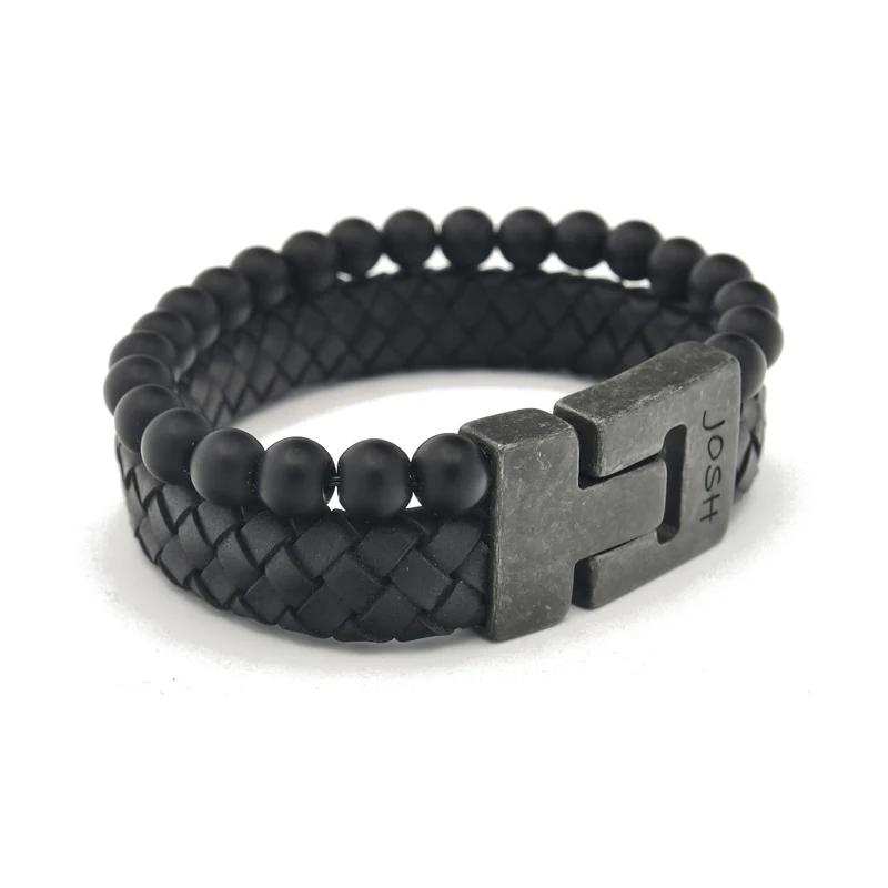 Josh Vintage Black Bracelet 24966-BRA-VB/BLACK/L